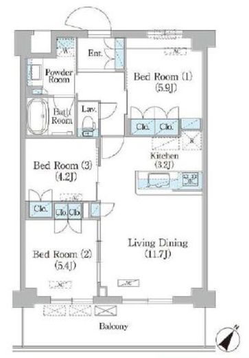 NIIYA平和台　404号室　間取り