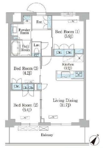 NIIYA平和台　104号室　間取り