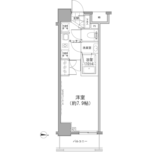 カッシア両国　204号室　間取り