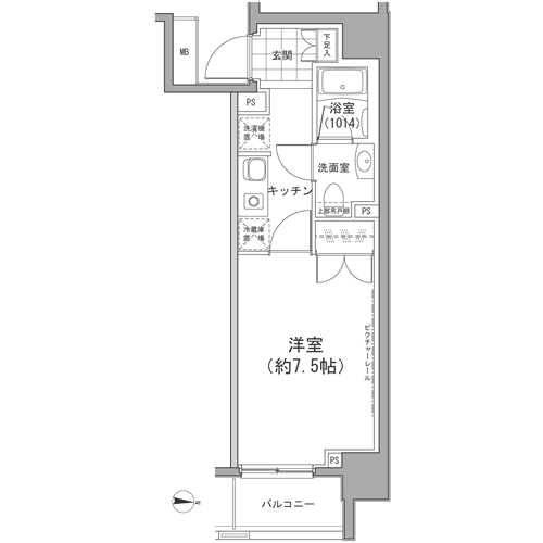 カッシア両国　501号室　間取り