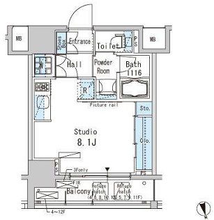 パークアクシス上野　605号室　間取り