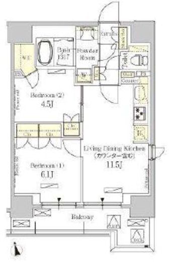 パークアクシス秋葉原EAST　1103号室　間取り
