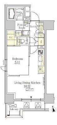 パークアクシス秋葉原EAST　405号室　間取り