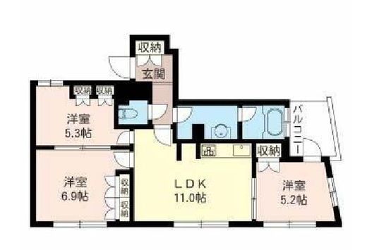 エスティメゾン浅草駒形　1202号室　間取り