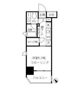 パークリュクス東麻布mono　201号室　間取り
