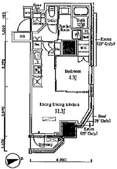 浅草田原町レジデンス　804号室　間取り