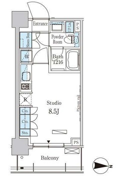 パークアクシス菊川　1006号室　間取り