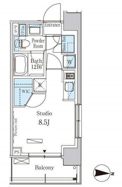 パークアクシス菊川　507号室　間取り