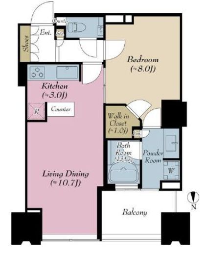 シティタワーズ豊洲ザ・ツイン サウスタワー　17F2号室　間取り