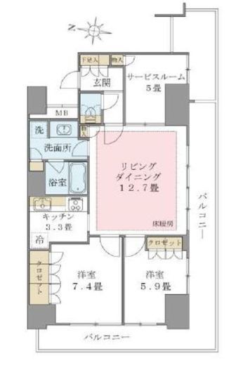 ブリリアイスト東雲キャナルコート　1013号室　間取り