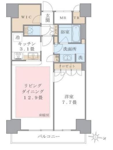 ブリリアイスト東雲キャナルコート　1019号室　間取り