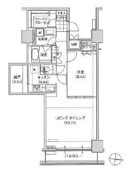 ブリリアイスト東雲キャナルコート　1025号室　間取り