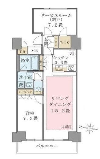 ブリリアイスト東雲キャナルコート　1107号室　間取り