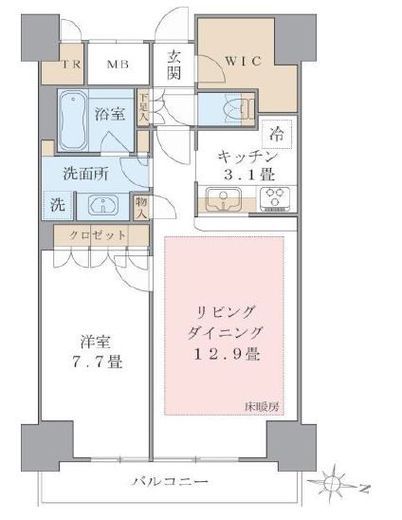 ブリリアイスト東雲キャナルコート　1316号室　間取り