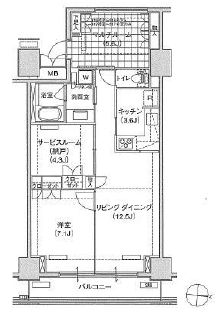 ブリリアイスト東雲キャナルコート　316号室　間取り