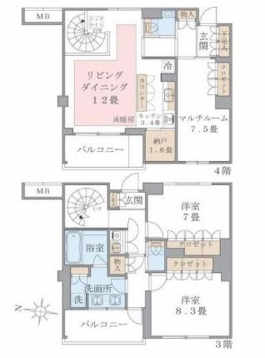 ブリリアイスト東雲キャナルコート　441号室　間取り