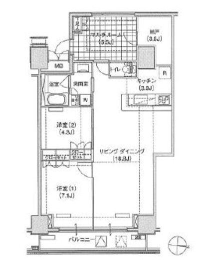 ブリリアイスト東雲キャナルコート　525号室　間取り