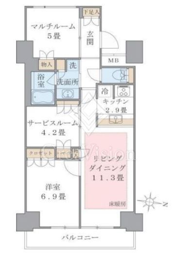 ブリリアイスト東雲キャナルコート　617号室　間取り