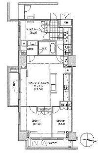 ブリリアイスト東雲キャナルコート　715号室　間取り