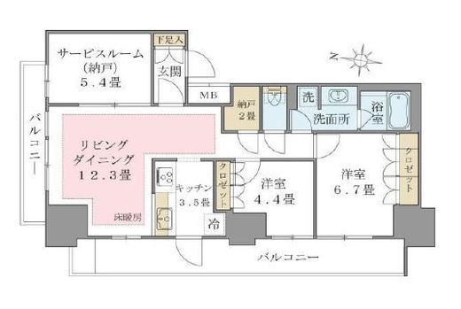 ブリリアイスト東雲キャナルコート　901号室　間取り