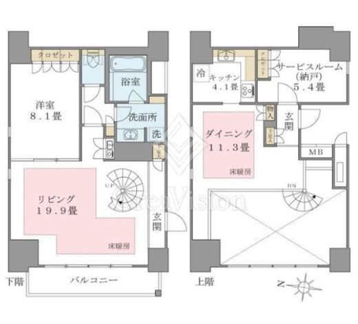 Ｂｒｉｌｌｉａ　ｉｓｔ　東雲キャナルコート　301号室　間取り