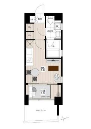 アーバンパーク清澄白河　210号室　間取り