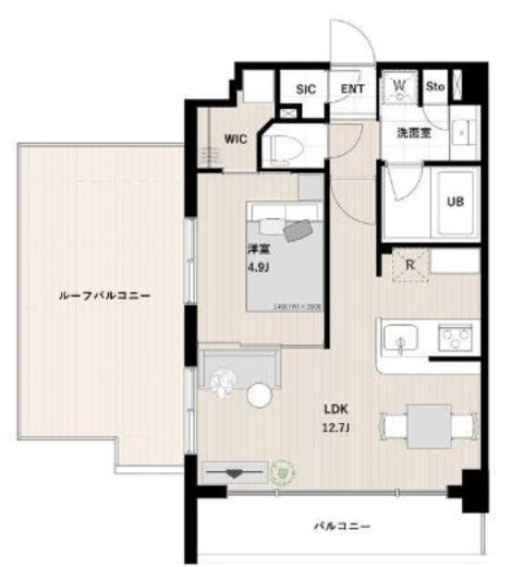 アーバンパーク清澄白河　803号室　間取り