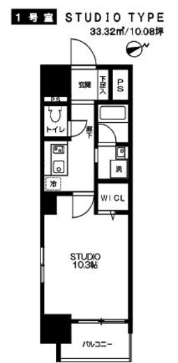 スカイビュー秋葉原　201号室　間取り