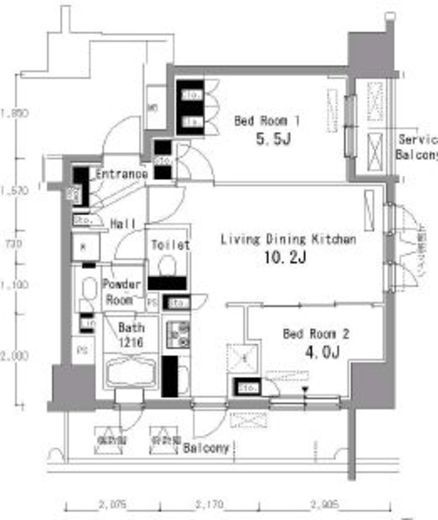 パークアクシス浅草橋　1304号室　間取り