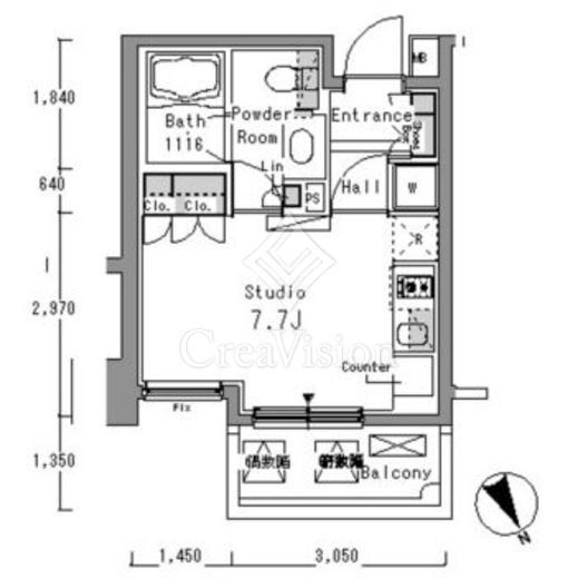 パークアクシス浅草橋　1206号室　間取り