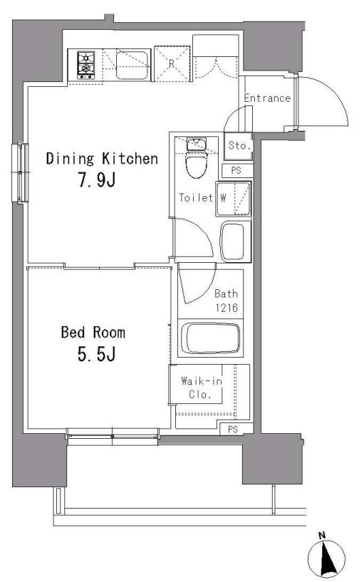 パークアクシス亀戸中央公園　1305号室　間取り