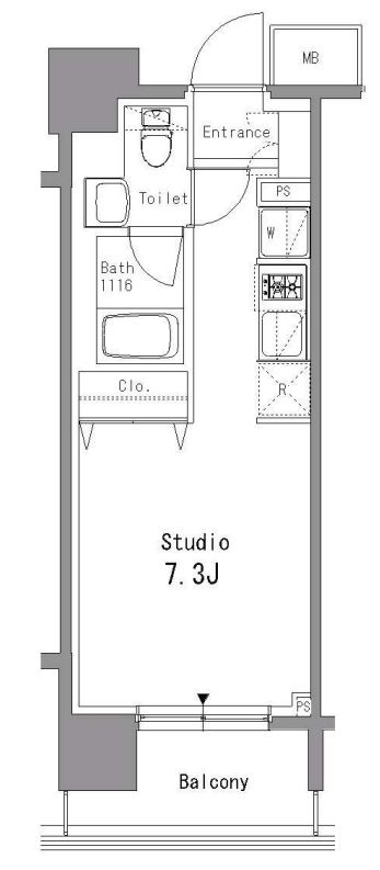 パークアクシス亀戸中央公園　402号室　間取り
