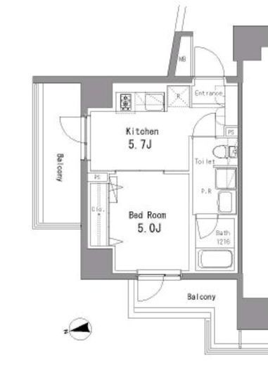 パークアクシス亀戸中央公園　1001号室　間取り