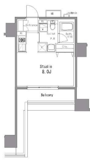パークアクシス亀戸中央公園　1304号室　間取り
