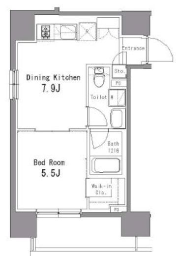 パークアクシス亀戸中央公園　1305号室　間取り