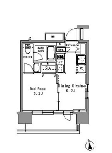 パークアクシス亀戸中央公園　406号室　間取り