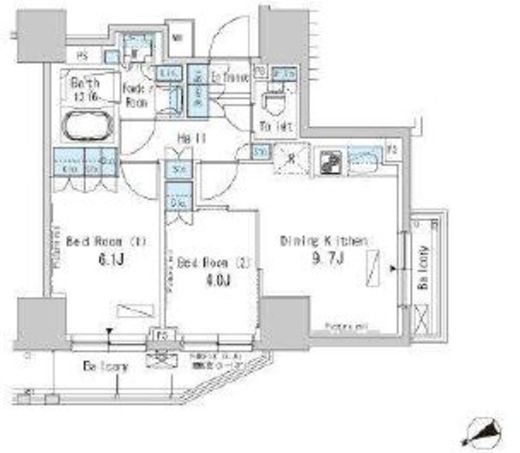 パークアクシス浅草橋二丁目　1104号室　間取り