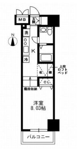 レジディア上野御徒町　903号室　間取り