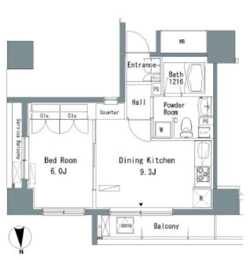 パークアクシス仲御徒町　303号室　間取り