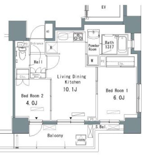 パークアクシス仲御徒町　604号室　間取り
