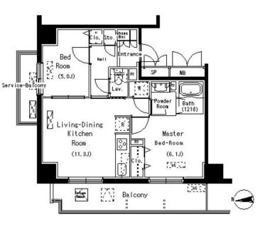 パークアクシス元浅草ステージ　1301号室　間取り