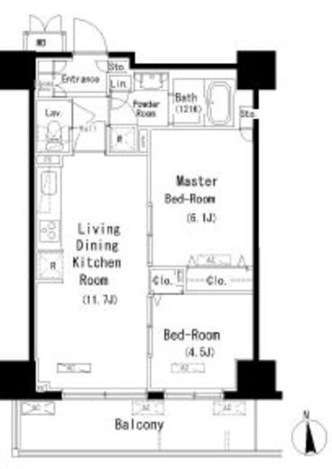 パークアクシス元浅草ステージ　1403号室　間取り