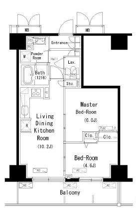 パークアクシス元浅草ステージ　1504号室　間取り