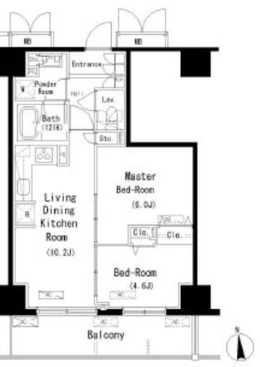 パークアクシス元浅草ステージ　605号室　間取り