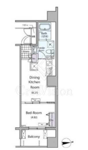 パークアクシス元浅草ステージ　1210号室　間取り