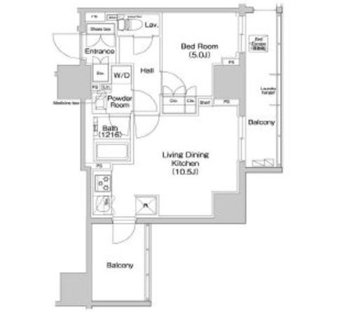 コンフォリア浅草橋　1211号室　間取り
