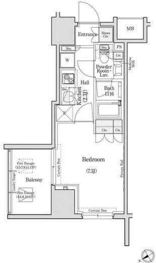 コンフォリア浅草橋　803号室　間取り
