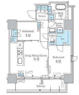 パークアクシス蔵前　1102号室　間取り