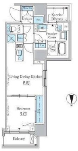 パークアクシス蔵前　1404号室　間取り