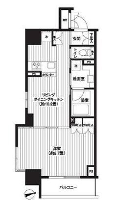 レジディア新御徒町　1101号室　間取り